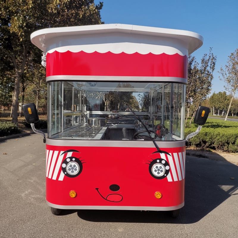 多功能四轮电动小吃车餐车摆摊车早餐车快餐车油炸车烧烤车卤菜车