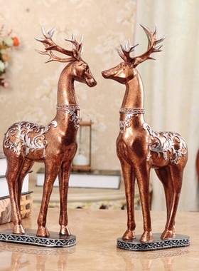 情侣鹿欧式房间卧室酒柜客厅装饰品摆件家居创意结婚礼物乔迁新居