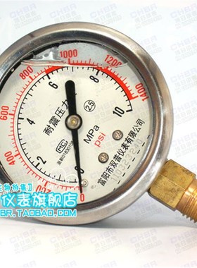 YTN-60油压表 0-10MPA 0-1400PSI杭州富阳双普牌YN-60耐震压力表
