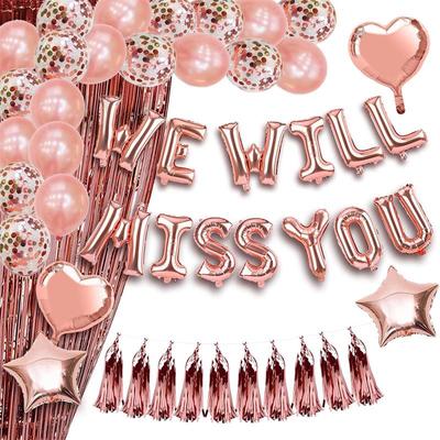 We Will Miss You欢送会气球装饰毕业离职退休仪式感雨丝背景布置