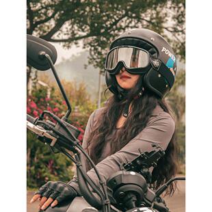 BOLLFO哈雷复古风镜滑雪眼镜头盔护目镜骑行防紫外线近视镜全天候