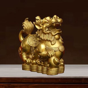 全铜貔貅摆件一对客厅玄关装饰家居店铺办公室工艺品皮休礼品中式