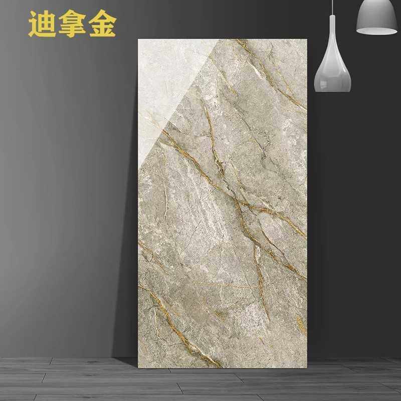新款欧式金丝釉通体h大理石客厅地砖化妆室瓷砖600x1200壁砖暖黄