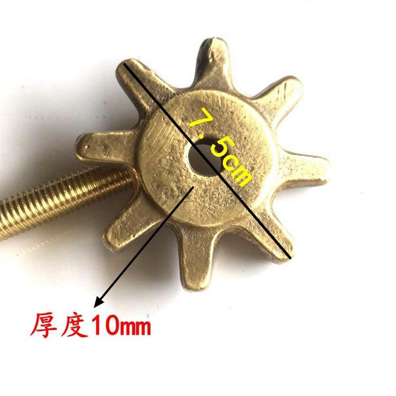 仿古纯铜齿轮锁直齿条大门配件纯铜五金齿轮齿条暗锁老式铜锁