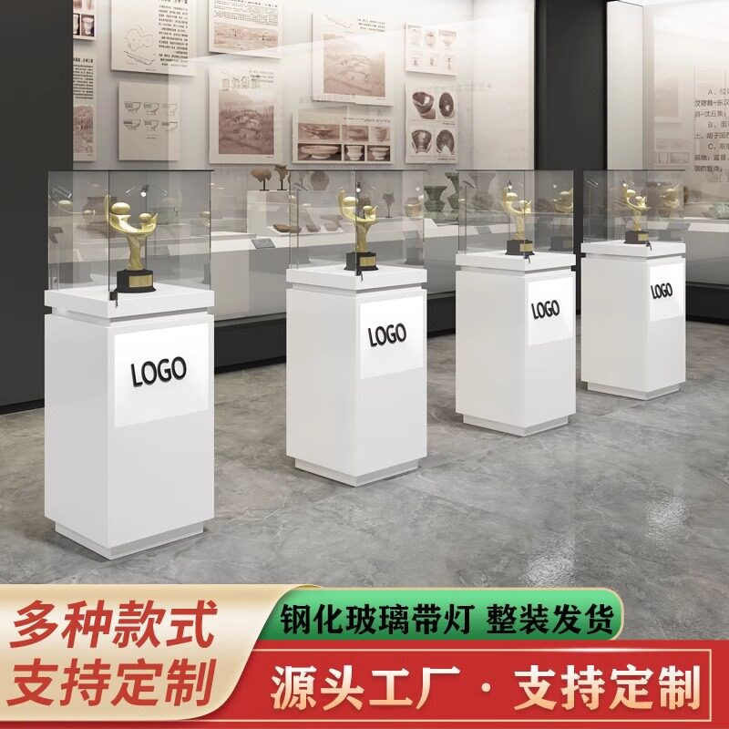 定制烤漆展会展示柜展厅陈列柜纪念馆玻璃柜台珠宝V玉器古董展览