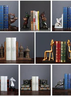 欧式样板房售楼处书档摆件复古书立创意书房酒柜书靠树脂书挡