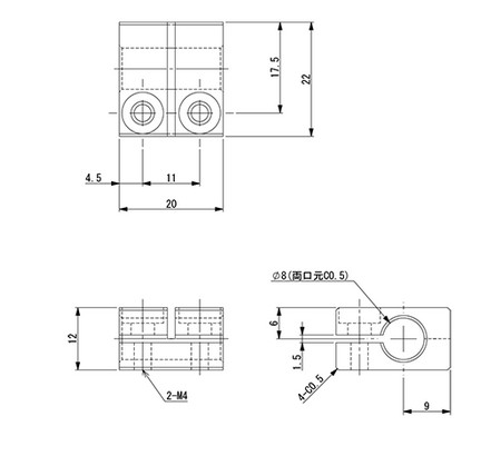 8Chuck 支架 TH 光轴支架 机械手治具支架 光轴支撑架 安装底座