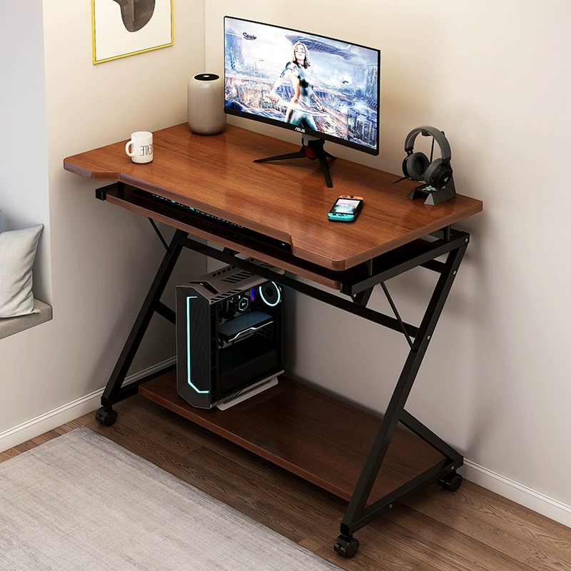 小户型家用书桌书架一体桌电脑桌台式简易办公桌卧室学生写字桌子