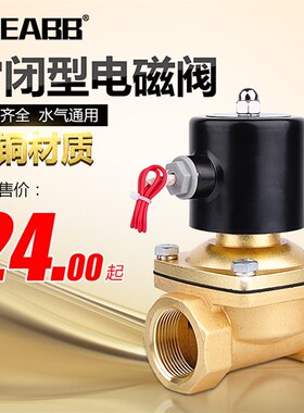 全铜电磁阀常闭水阀气阀铜线圈 220V /24V纯铜体2分3分4分包邮