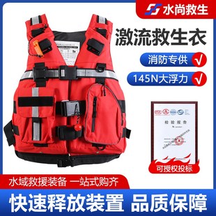 蓝天救援队激流救生衣成人专业大浮力消防水域救援带靠枕背心马甲