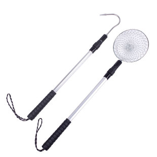 铝合金可伸缩杆勺子捞冰勺冬钓笊篱钩鱼器冰钓凿冰抄子锚鱼钩