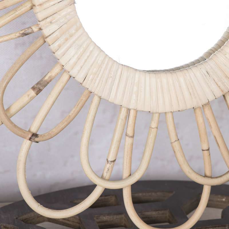 手工编织镜藤条化妆镜客厅卧室民宿酒店贴墙壁挂玄关装饰镜子