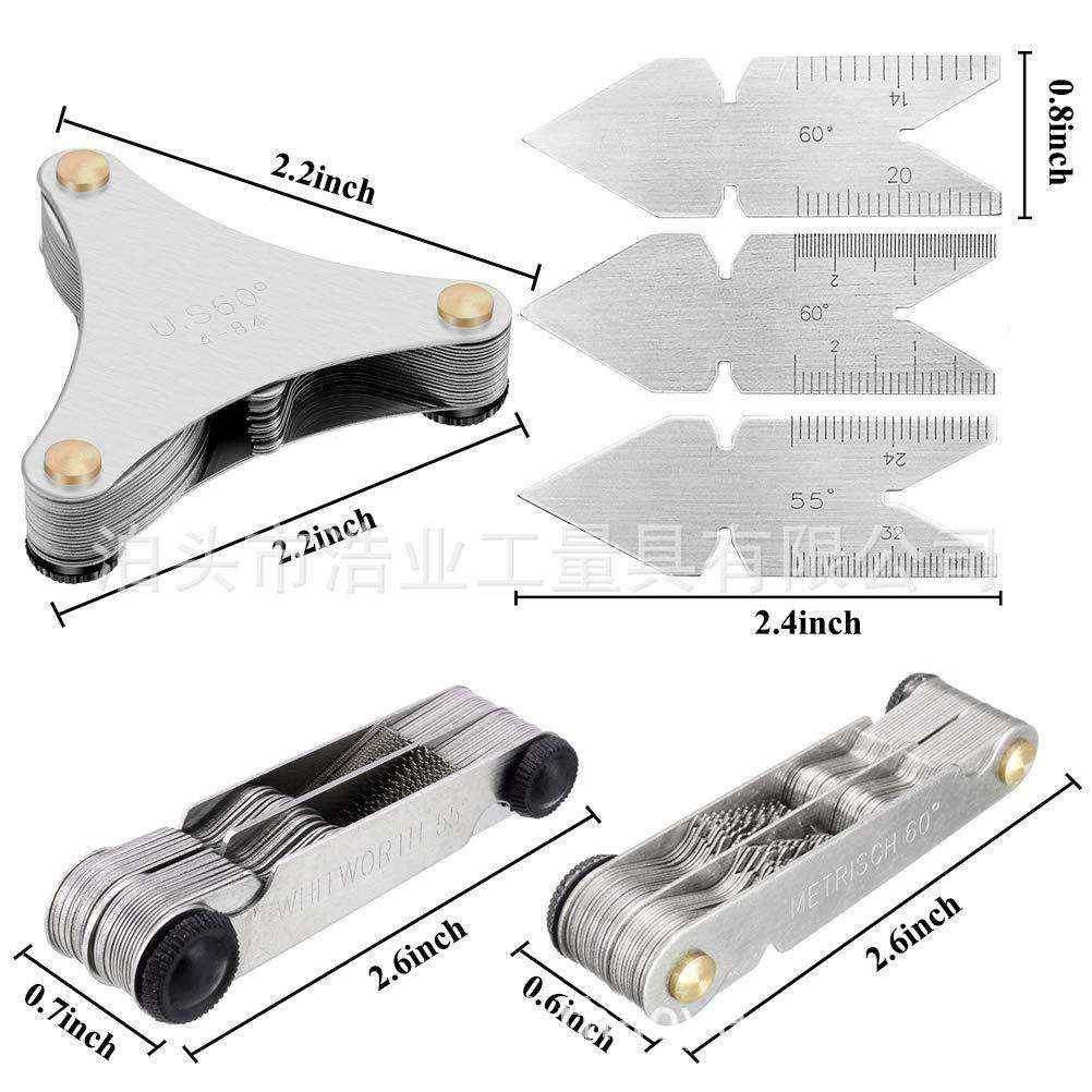 中心规 6件套55加60°量规 58片计量器具60度美制51PC螺纹牙规
