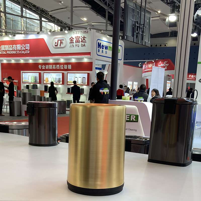 GPX-3D双层房间桶无盖家用酒店卫生间垃圾筒铝合金材质黑色房间桶