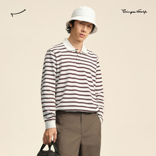 StingerGolf史丁儿条纹长袖polo