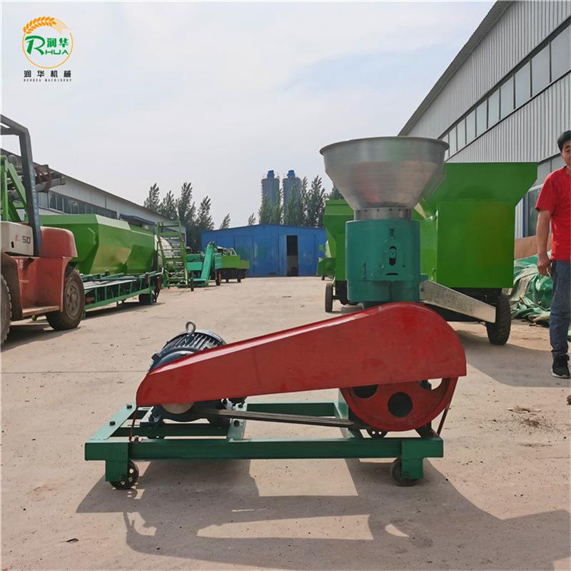 皮带连120型鸡鸭兔饲料颗粒成型机直连400型加大型号颗粒膨化设备