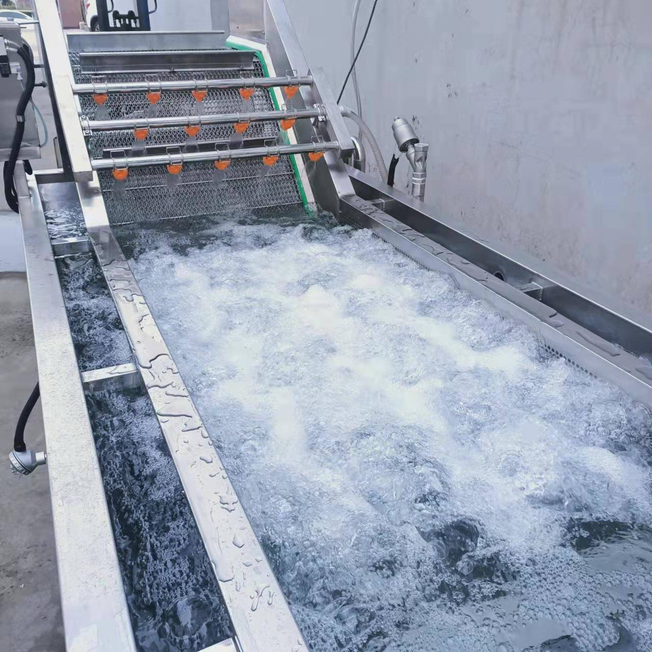 小龙虾气泡清洗机土豆花生果蔬清洗机自动鼓泡翻浪喷淋式清洗机