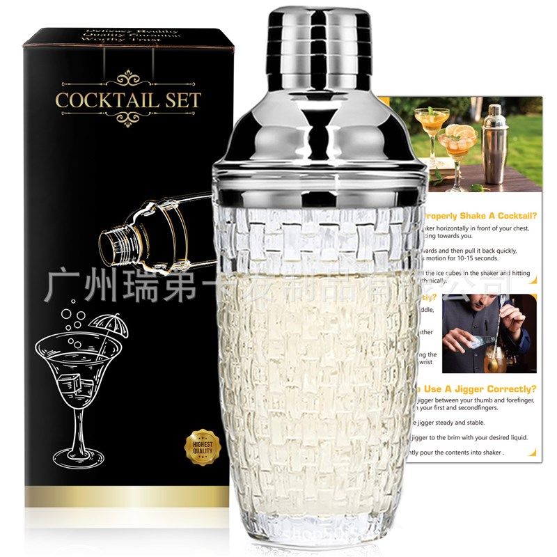 玻璃调酒器冰花玻璃杯摇酒器不锈钢盖子调酒杯酒吧调酒工具雪克杯,餐饮具,调酒器,淘宝优惠券,粉丝福利购,淘宝优惠卷