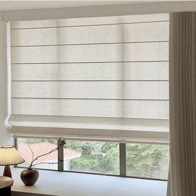 罗马帘升降梦蝶帘金属皮革平折帘餐厅卧室酒店简约现代轻奢罗马帘