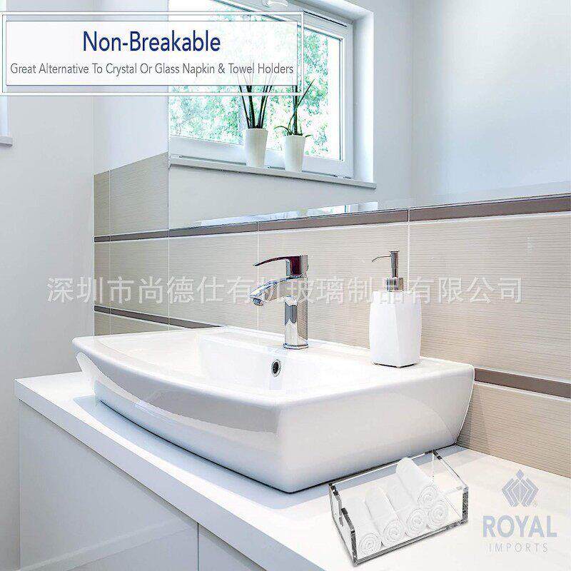 亚克力宾客毛巾餐巾架,透明花式纸手巾托盘收纳架适合洗手台实验