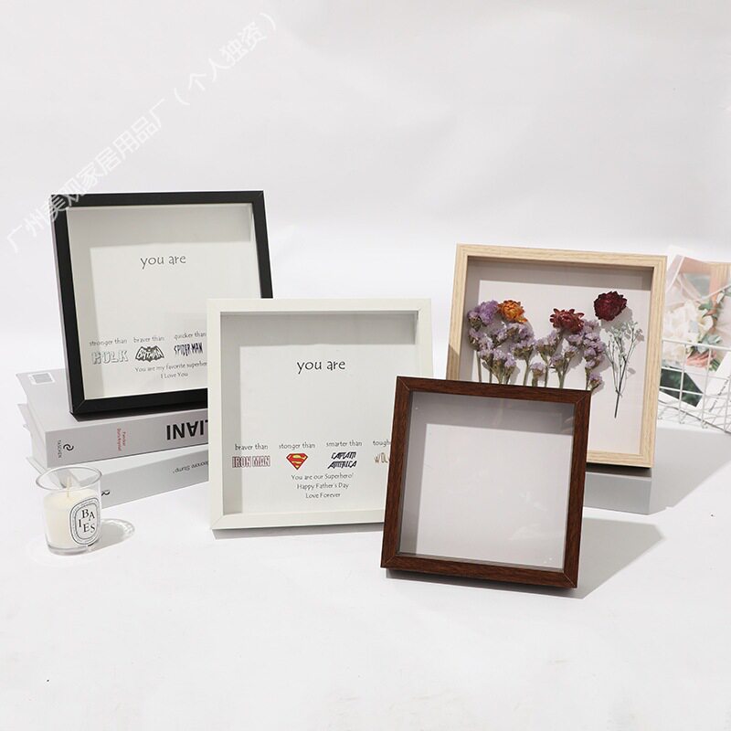实木画框2-3-5CM立体中空干花保存相框diy玫瑰永生花标本展示框