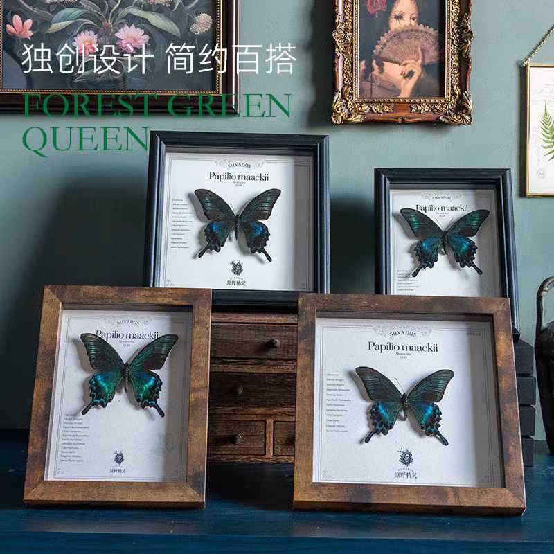 立体相框中空2cm玻璃干花蝴蝶标本框轻奢复古摆台画框展示框空框