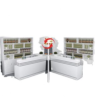 甄选收银台柜台小型简约饭店转角吧台桌商用酒店前台接待台酒柜展