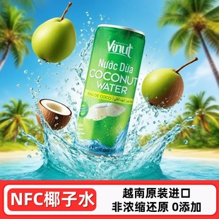 越南进口Vinut唯娜特nfc椰子水无添加椰青水果汁饮料320ml 6罐装