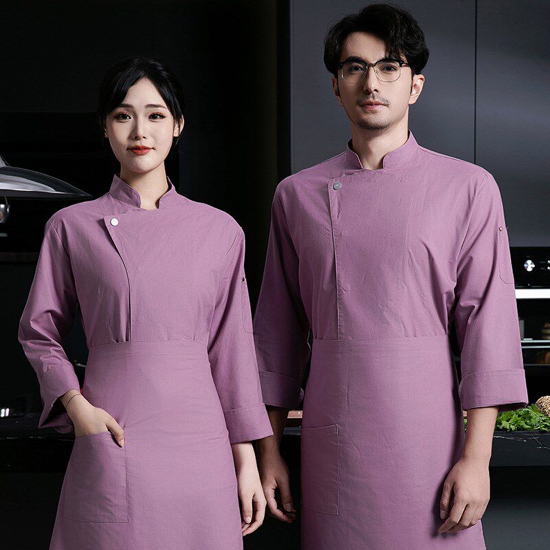 厨师工作服透气长袖春秋餐饮酒店服装定制女士厨房面点烘培食堂