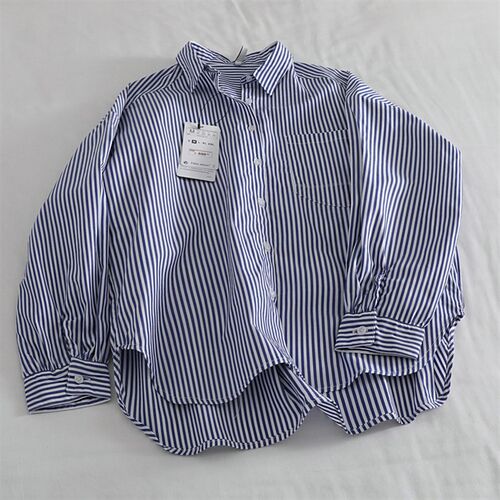 品质一万个点赞,l大厂高品质,条纹长袖衬衫女韩版宽松衬衣网红款