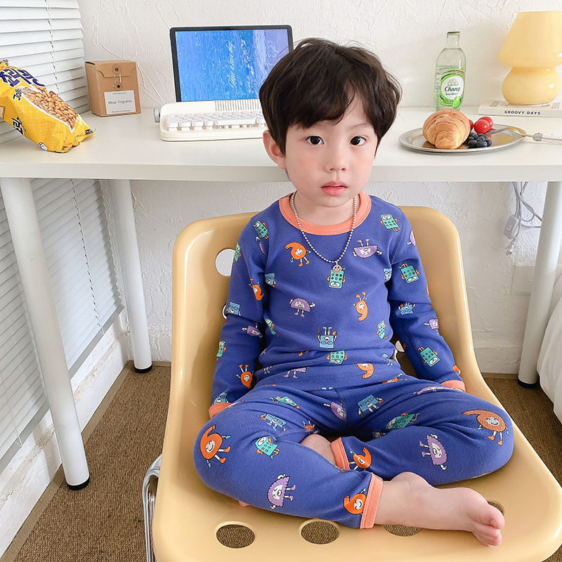 男童秋衣套装儿童内衣秋冬女孩宝宝棉毛衫小孩加厚全棉保暖衣