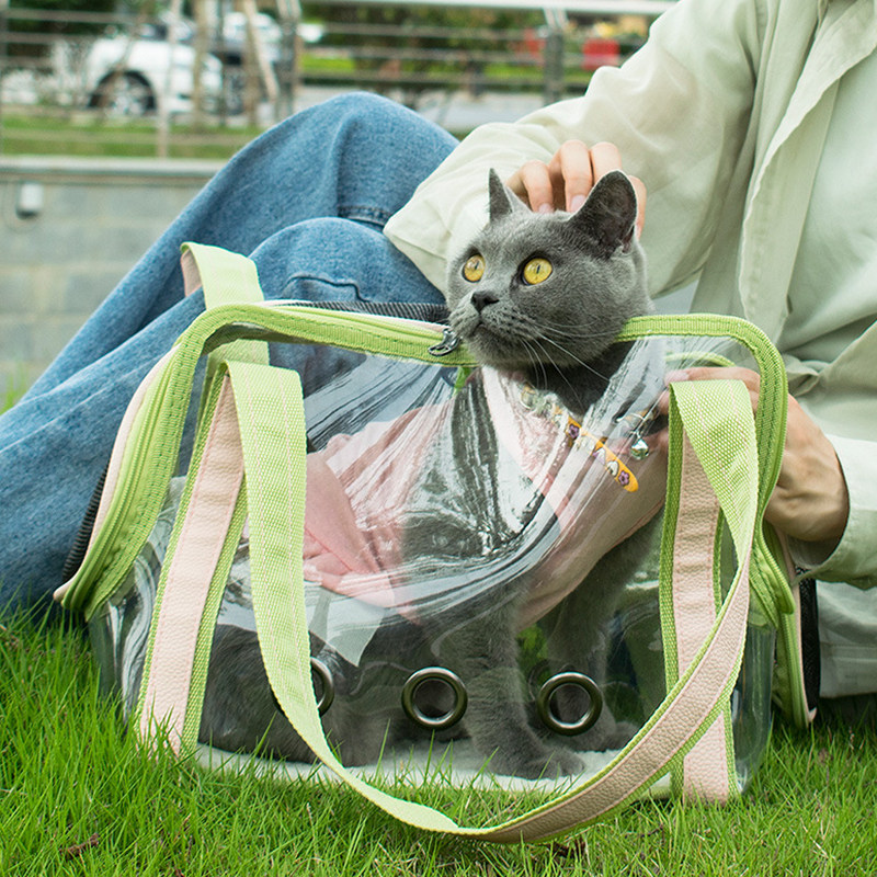 猫包宠物通勤包猫包外出便携透明宠物包手提斜跨狗包大容量猫背包