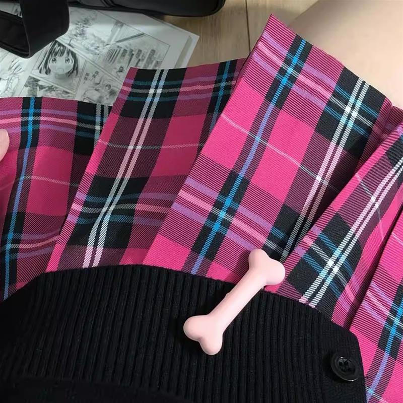 小花猪jk制服馆【小玫】JK制x服涩谷辣妹春夏套装jk格裙玫红百褶