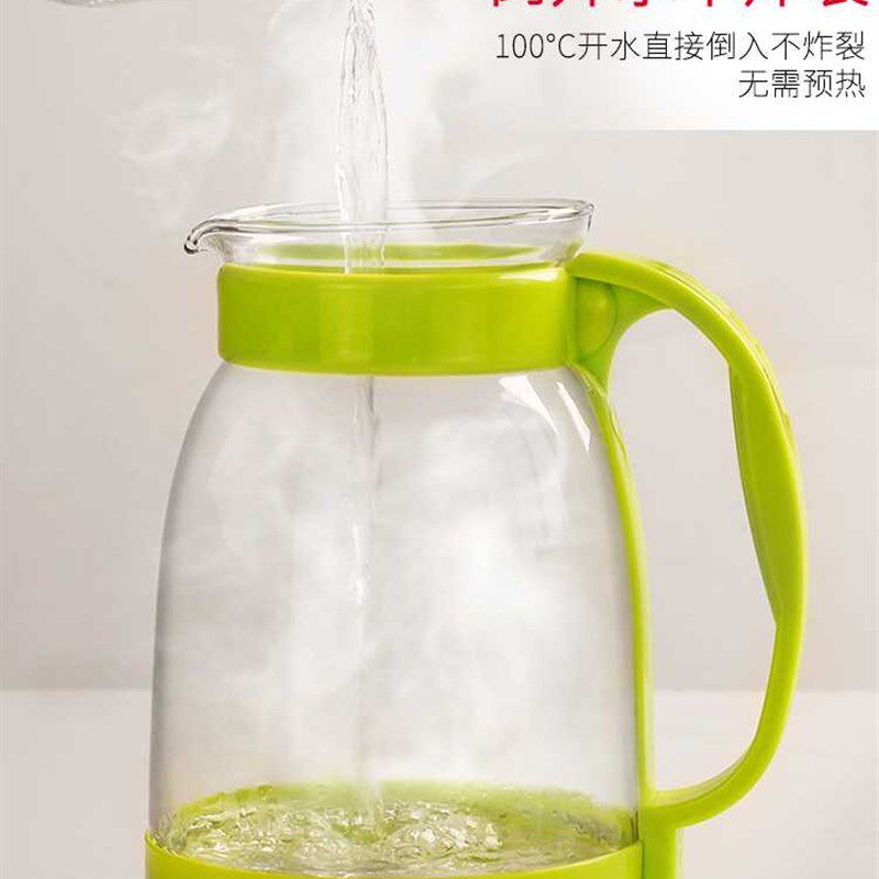 冷水壶大容量玻璃耐高温凉白开水杯茶壶套装家用果汁壶防爆凉水壶