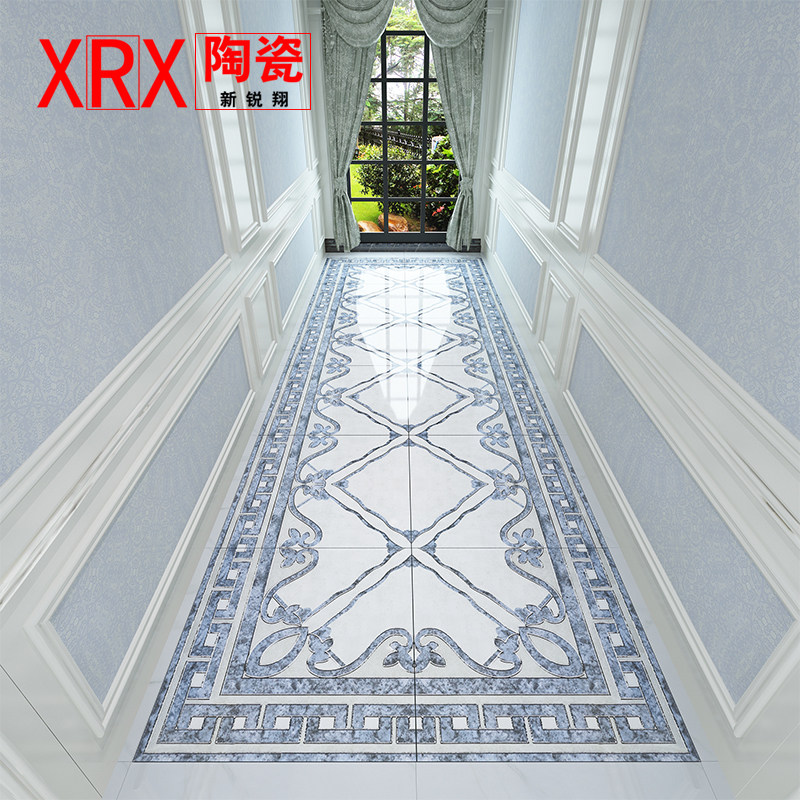 过道无限拼抛晶砖地毯砖r欧式客厅地砖拼花瓷砖入户玄关拼图地板