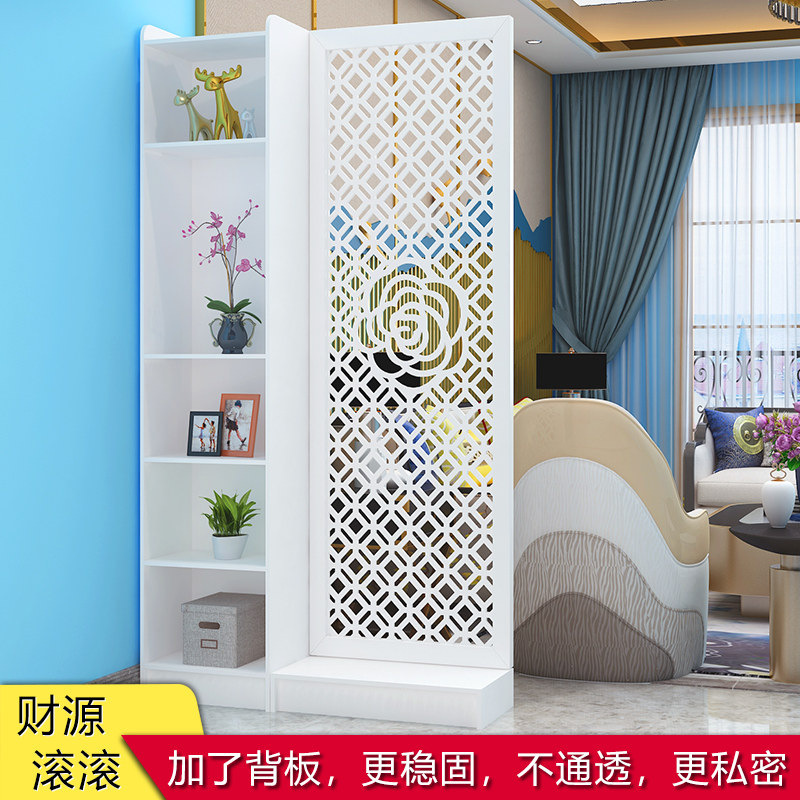 进门屏风隔断客厅简约现r代时尚小户型置物架装饰雕花镂空墙玄关
