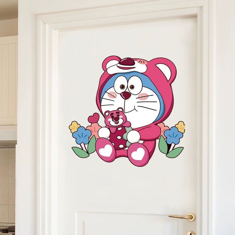 草莓熊叮当猫贴纸卡通门瓷