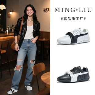 内增高3乌拉草猪皮鞋垫德训鞋女2025秋季新款真皮百搭阿甘女鞋