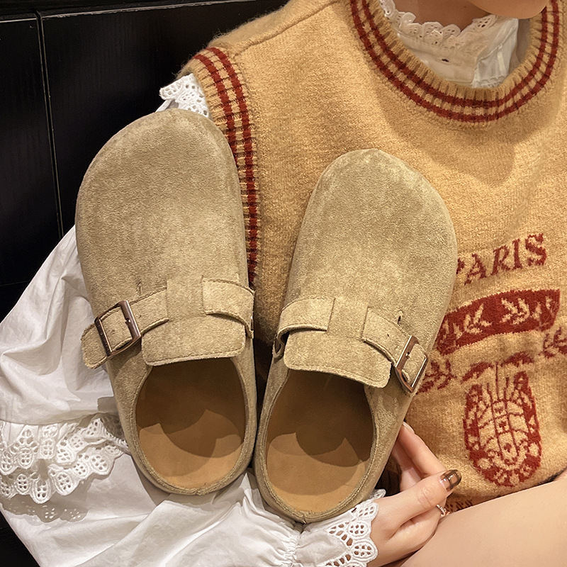 牛皮版~内增高勃肯鞋女春季复古