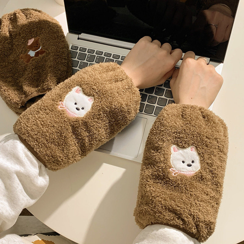 棕色袖套毛绒女秋冬季可爱防污护袖套秋冬可爱卡通套袖筒,家庭/个人清洁工具,袖套,淘宝优惠券,粉丝福利购,淘宝优惠卷