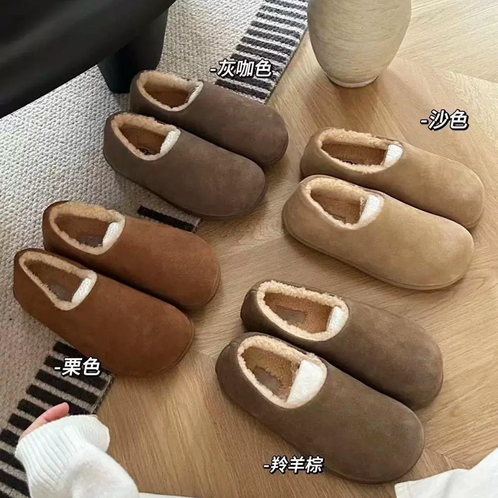 小土豆皮毛一体全包博肯鞋女2025