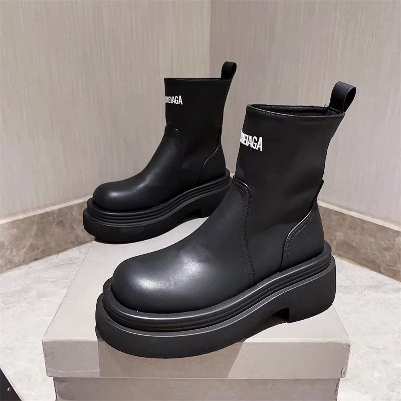 欧洲站女靴子厚底长筒靴2025新款