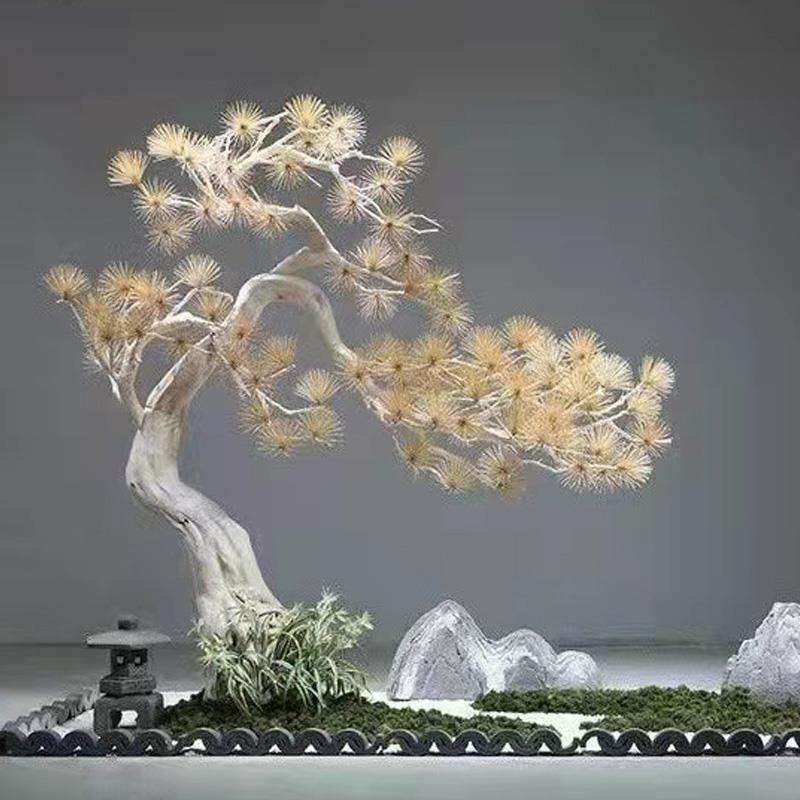 大型榕树植被美人松松树假的大型马尾松造景枯树迎客松摆件