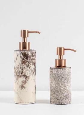 轻奢创意马毛金属洗手液瓶子样板间高端酒店卫浴装饰罐台面摆件品