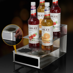 透明双三层糖浆架子不锈钢糖压瓶1883果露架吧台收纳展示架带盖