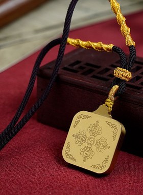 迷你唐卡吊坠扎基拉姆五爷v手编绳男女绿度母黄财唐卡嘎乌盒吊坠