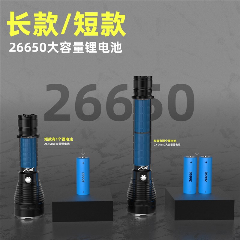 新品XHP70手电筒按钮多功能肩带调节赶海LPED大功率潜水手电筒