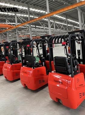 LTMG三支点电动叉车1.5吨三轮小型叉车平衡式座驾液压搬运堆高车