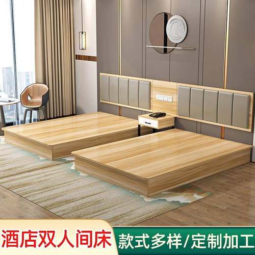 家具板式床箱单双人房标间全套组合宾馆公寓出租房床厂家公寓床