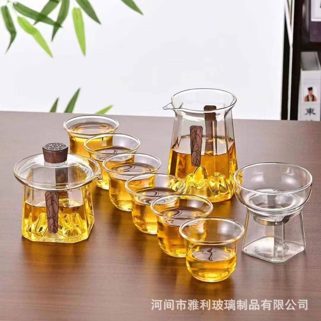 耐高温玻璃茶具套装茶壶功夫茶家用会客茶杯简约茶盘办公室泡茶整